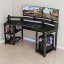 Ver imagem 5 de Mesa Gamer Cockpit para 2 Monitores Me4167 Preto Tecnomobili