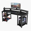 Ver imagem 3 de Mesa Gamer Cockpit para 2 Monitores Me4167 Preto Tecnomobili
