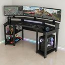 Ver imagem 6 de Mesa Gamer Cockpit para 2 Monitores Me4167 Preto Tecnomobili
