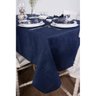 Toalha de Mesa Retangular em Tecido Jacquard Azul Marinho Falso Liso Tradicional 1,40m X 3,20m - 1