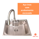 Ver imagem 2 de Cuba Cozinha Gourmet Aço Inox 304 e Torneira Extensível Inox