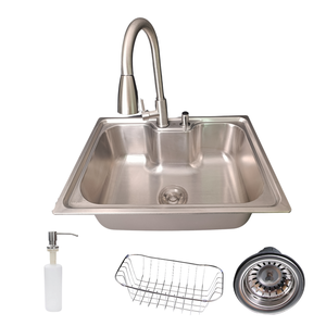 Cuba Cozinha Gourmet Aço Inox 304 e Torneira Extensível Inox
