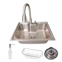 Ver imagem 1 de Cuba Cozinha Gourmet Aço Inox 304 e Torneira Extensível Inox
