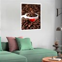 Ver imagem 2 de Quadro Decorativo Café Xícara Grãos - 70x50cm:moldura Branca