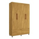 Ver imagem 1 de Guarda-Roupa Roupeiro Solteiro Romeu 4 portas 2 Gavetas Mel - Rede Móveis