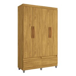 Guarda-Roupa Roupeiro Solteiro Romeu 4 portas 2 Gavetas Mel - Rede Móveis - 1