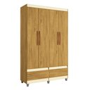 Ver imagem 3 de Guarda-Roupa Roupeiro Solteiro Romeu 4 portas 2 Gavetas Mel - Rede Móveis