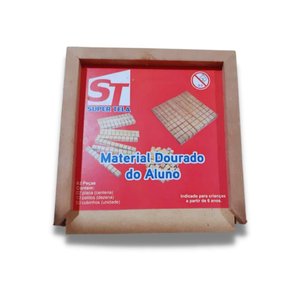 Material Dourado Escolar 111 Peças/ Caixa de Madeira - 2 Unidades