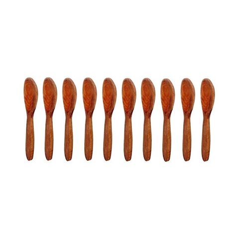 Kit 10 Peças Colher de Pau Madeira Modelo Reforçada 28 cm