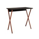 Ver imagem 2 de Escrivaninha X 80x46 para Home Office e Computador com Base em Ferro - Ferro Cobre Tampo Preto