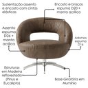 Ver imagem 5 de Poltrona Decorativa Topazio Base Giratoria Courino Tcs 729 Moll