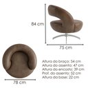 Ver imagem 3 de Poltrona Decorativa Topazio Base Giratoria Courino Tcs 729 Moll