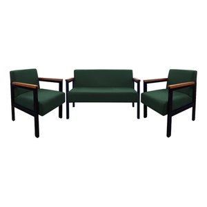 Kit 1 namoradeira, 2 poltronas Estilo industrial Minas Verde