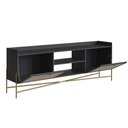 Ver imagem 2 de Rack 2 Portas Oslo Artesano 183 Cm (largura) Mdp Nero Palha Sintética Bege Pé Metal Dourado