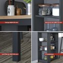 Ver imagem 3 de Bancada Ilha Cozinha 3 Prateleiras 90x60 Cm Cd1022 Dtall Preto