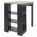 Ver imagem 5 de Bancada Ilha Cozinha 3 Prateleiras 90x60 Cm Cd1022 Dtall Preto