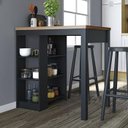 Ver imagem 2 de Bancada Ilha Cozinha 3 Prateleiras 90x60 Cm Cd1022 Dtall Preto