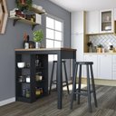 Ver imagem 7 de Bancada Ilha Cozinha 3 Prateleiras 90x60 Cm Cd1022 Dtall Preto