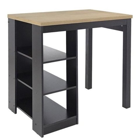 Bancada Ilha Cozinha 3 Prateleiras 90x60 Cm Cd1022 Dtall Preto