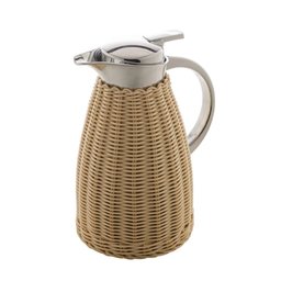 Garrafa Térmica Aço Inox Bon Gourmet com Rattan Plástico 1,5l Bege 2090 - 3