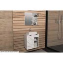 Ver imagem 1 de Armário C/ Balcão Banheiro Suspenso Bn3605 S/ Cuba 60cm e Espelho Bn3608 Mármore Branco - Tecno