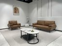 Ver imagem 1 de Sc-9907 Conjunto Internacional Sofá 1,93m com 2 Poltronas Caramelo Material Ecológico Sala Tv Design