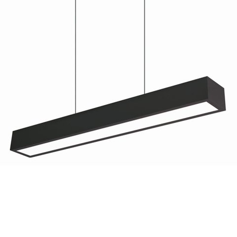 Lustre Pendente Newline Sobrepor V 468 Led Bivolt Preto 3000k Luz Amarela