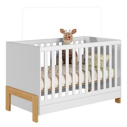 Jogo de Quarto Infantil Ayla com Cômoda e Berço Branco Acetinado - Phoenix Baby - 5