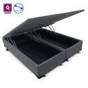 Ver imagem 1 de Base Box QUEENSIZE Baú Pistão-gás cinza suede Bipartido