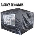 Ver imagem 4 de Tenda Gazebo Articulada 3x3 m com 2 Paredes Alumínio Barraca Praia Camping Sanfonada Bolsa Importway