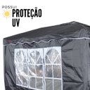 Ver imagem 3 de Tenda Gazebo Articulada 3x3 m com 2 Paredes Alumínio Barraca Praia Camping Sanfonada Bolsa Importway