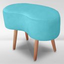 Ver imagem 5 de Puff Orgânico Curvo Decorativo Feijão Sala Luxo Tecido Suede:azul