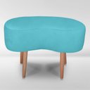 Ver imagem 1 de Puff Orgânico Curvo Decorativo Feijão Sala Luxo Tecido Suede:azul
