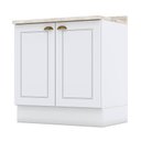 Ver imagem 1 de Balcão 2 Portas 80 Cm Americana Branco com Tampo Calcare – Henn