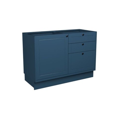 Balcão de Cozinha Évora Ph 3117 C/ 1 Porta 3 Gavetas e Divisor de Talheres S/ Tampo 120cm Azul -