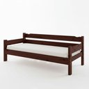 Ver imagem 2 de Sofá Cama Solteiro de Madeira Maciça com Colchão Castanho - Castanho