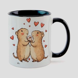 Caneca Branca com Interna Preta Y5 Capivara Dia Dos Namorados Apaixonado 2