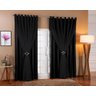 Cortina De Voil C/Forro Blackout Tecido 2,80x1,80 Sala E Quarto Preto - 1
