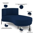 Ver imagem 5 de Sofá Chaise Longue Living Lucca Direito D02 Veludo Azul Marinho C-304