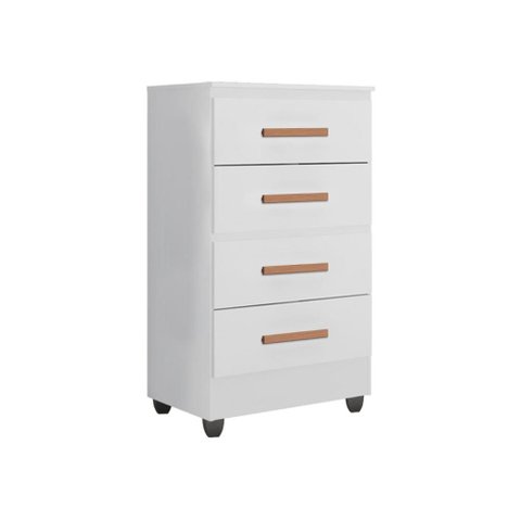 Cômoda Lite 4 Gavetas Branco Brilho – Móveis Leão