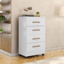Ver imagem 2 de Cômoda Lite 4 Gavetas Branco Brilho – Móveis Leão