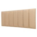 Ver imagem 3 de Cabeceira Casal Linho Bege Placa Modulada Estofada Ripada Adesiva
