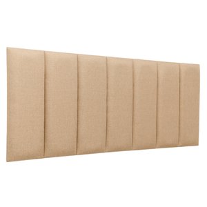 Cabeceira Casal Linho Bege Placa Modulada Estofada Ripada Adesiva