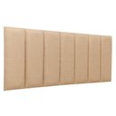 Ver imagem 1 de Cabeceira Casal Linho Bege Placa Modulada Estofada Ripada Adesiva