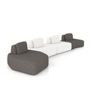 Ver imagem 2 de Sofá 4 Lugares Orgânico com Chaise e 3 Módulos Berlim bouclê Grafite/off White K01 - D’Rossi