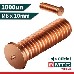 Pino para Solda Capacitiva CD-RT M8 X 10mm Cobreado - 1000un - 2