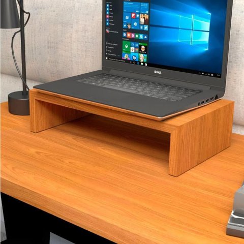 Suporte para Notebook F5 Estrutura em MDF 15mm Mesa Escritório Marrom Freijó F5 Office
