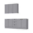Ver imagem 1 de Cozinha Modulada 3 Peças com Tampo Henn Americana Cinza