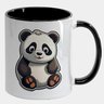 Caneca Branca com Interna Preta Y5 Panda Fofo Sentado Desenho - 1