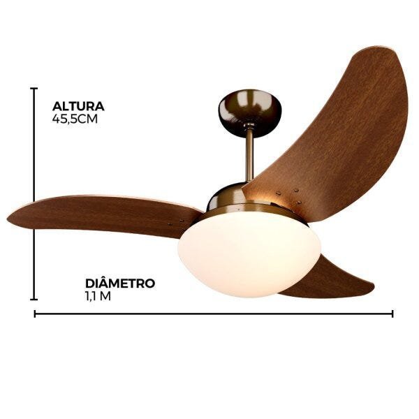 Ventilador de Teto Solano 3 Pás MDF Tron Ventiladores 220V - 3